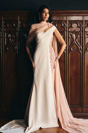 Supria Munjal Sheer Wrapped Gown 