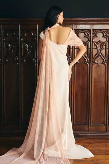Supria Munjal Sheer Wrapped Gown 