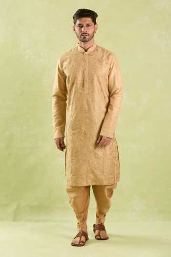 Buy Arihant Rai Sinha Beige Polyester Embroidery Floral Bloom Kurta And Patiala Pant at Aza Fashions Buy_Arihant Rai Sinha_Beige Polyester Embroidery Floral Bloom Kurta And Patiala Pant _at_Aza_Fashions