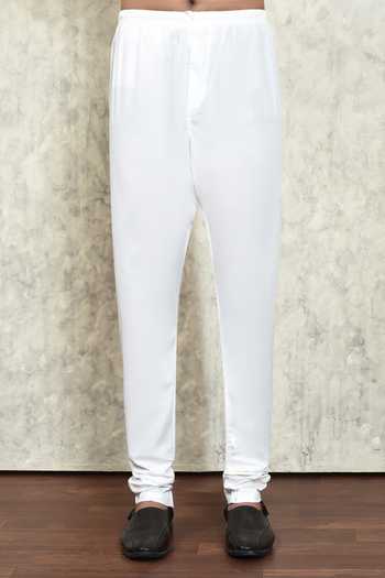 Arihant Rai Sinha_Blue Silk, Polyester Mandarin Collar Solid Kurta Set _at_Aza_Fashions