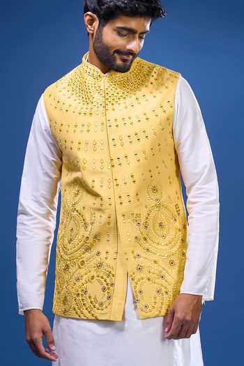 Arihant Rai Sinha Bloom Embroidered Bundi & Kurta Set
