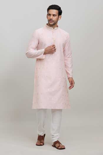 Buy Arihant Rai Sinha Pink Polyester Woven Pastel Kurta Set Buy_Arihant Rai Sinha_Pink Polyester Woven Pastel Kurta Set