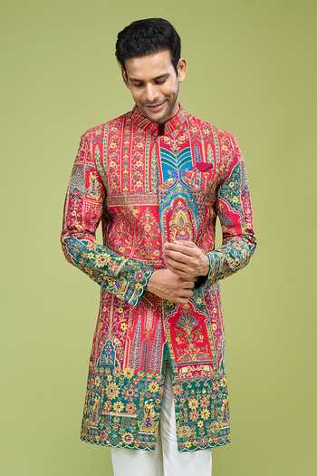 Arihant Rai Sinha Zari Embroidered Sherwani & Pant Set