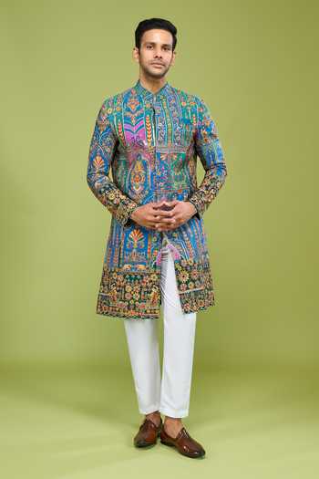Buy Arihant Rai Sinha Multi Color Georgette Embroidered Sherwani Jacket And Pant Set Buy_Arihant Rai Sinha_Multi Color Georgette Embroidered Sherwani Jacket And Pant Set
