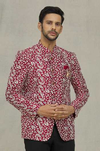 Arihant Rai Sinha Floral Embroidered Bandhgala 