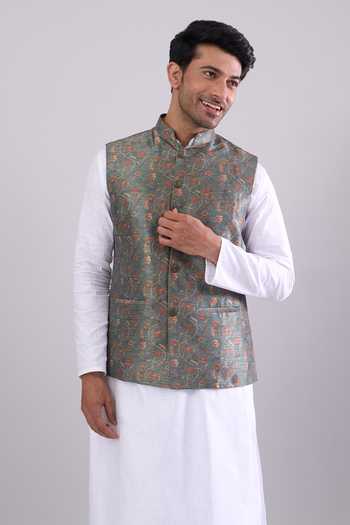 Arihant Rai Sinha Green Digital Print Bundi 