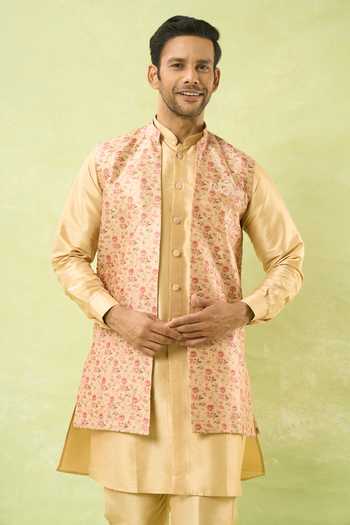 Arihant Rai Sinha Bahar Print Bundi Kurta Set 