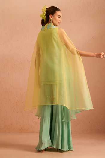 Tarini Vij Meher Embroidered Cape & Kurta Set 