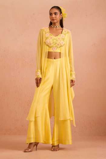 Tarini Vij Naazneen Placement Embroidered Top & Palazzo Set 