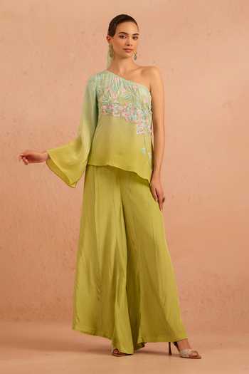 Tarini Vij Nurzar One Shoulder Top & Palazzo Set 