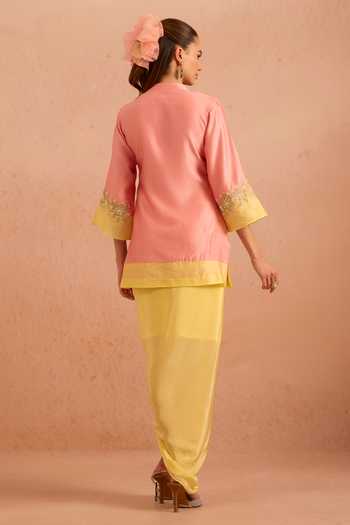 Tarini Vij Ziyara Embroidered Kurta & Dhoti Skirt Set 
