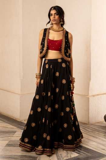 Nimbu Mirchi Alia Embroidered Jacket Lehenga Set 