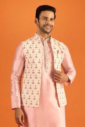 Arihant Rai Sinha Placement Embellished Kurta With Bundi 