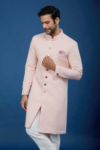 Arihant Rai Sinha Leaf Pattern Sherwani Set 
