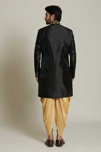 Arihant Rai Sinha Lotus Placement Jacquard Woven Sherwani Set 