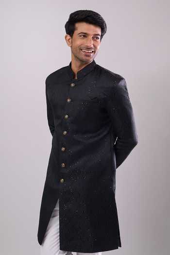 Arihant Rai Sinha Black Sequence Embroidered Sherwani Set 