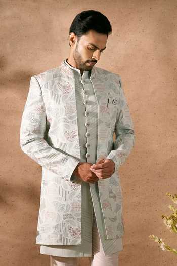 Arihant Rai Sinha Embroidered Sherwani Jacket Set 