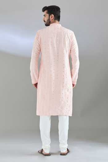 Buy Arihant Rai Sinha Pink Polyester, Cotton Mirrors, Embroidery And Thread Kurta Set Online at Aza Fashions Buy_Arihant Rai Sinha_Pink Polyester, Cotton Mirrors, Embroidery And Thread Kurta Set _Online_at_Aza_Fashions