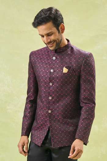 Arihant Rai Sinha Floral Embroidered Bandhgala & Pant Set 