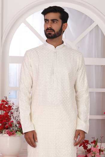 Buy Arihant Rai Sinha Cream Silk Embroidery Kurta Set at Aza Fashions Buy_Arihant Rai Sinha_Cream Silk Embroidery Kurta Set _at_Aza_Fashions