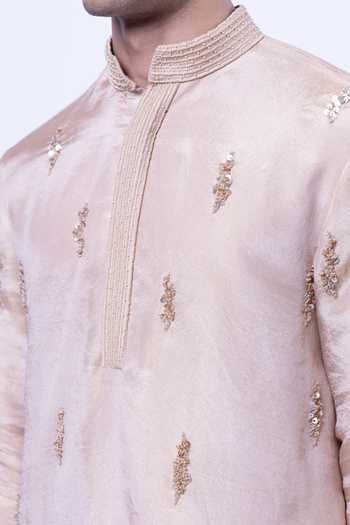 Shop Siddhant Agrawal Beige Tissue, Velvet, Satin Mistborne Embroidered Kurta Set Online at Aza Fashions Shop_Siddhant Agrawal_Beige Tissue, Velvet, Satin Mistborne Embroidered Kurta Set _Online_at_Aza_Fashions