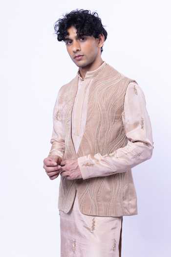 Buy Siddhant Agrawal Beige Satin, Velvet, Polyester Mistborne Rooted Nehru Jacket Online at Aza Fashions Buy_Siddhant Agrawal_Beige Satin, Velvet, Polyester Mistborne Rooted Nehru Jacket _Online_at_Aza_Fashions