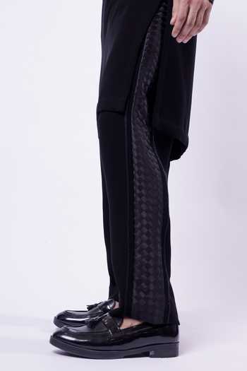 Siddhant Agrawal Black Crepe, Polyester Orion Drift Bead Embroidered Kurta Set Online at Aza Fashions Siddhant Agrawal_Black Crepe, Polyester Orion Drift Bead Embroidered Kurta Set _Online_at_Aza_Fashions