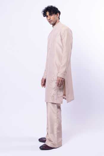 Buy Siddhant Agrawal Beige Tissue Wilted Bloom Embroidered Kurta Set Online at Aza Fashions Buy_Siddhant Agrawal_Beige Tissue Wilted Bloom Embroidered Kurta Set _Online_at_Aza_Fashions