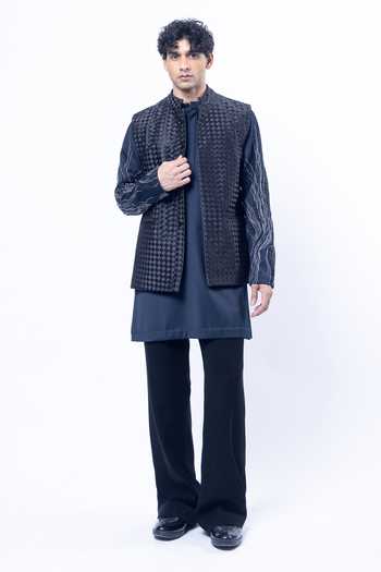 Siddhant Agrawal Weftmire Dusk Woven Nehru Jacket 