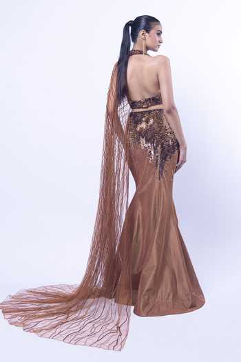 Siddhant Agrawal Molten Mirage Pre-Draped Lehenga Saree With Blouse