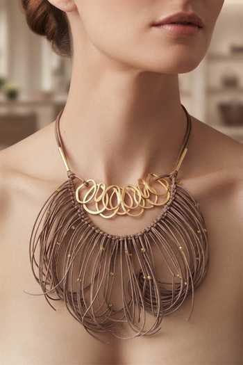 Zaza By Somya The Scribble Fringe Necklace 
