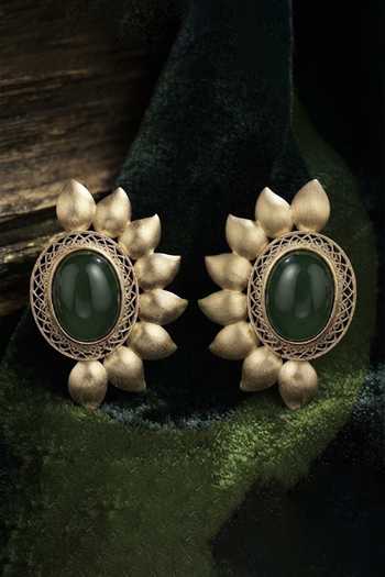 Zaza By Somya The Green Crescent Earrings 
