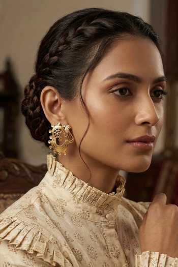 Zaza By Somya The Fringe Embellished Earrings 