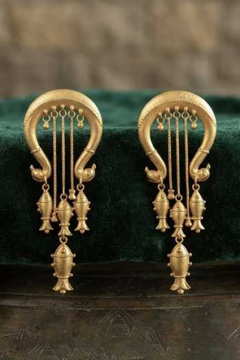 Zaza By Somya Crescent Shaped Cascade Earrings 