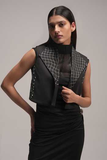 Zilaire Draped Dress & Jacket Set 
