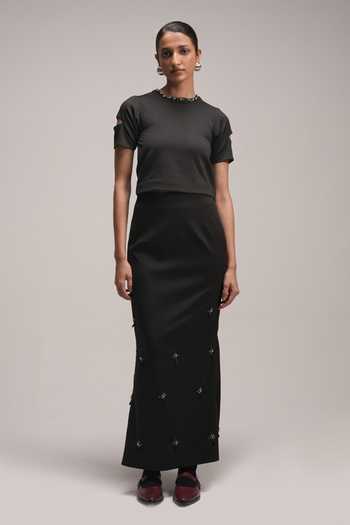 Zilaire Embroidered T Shirt & Skirt Set 