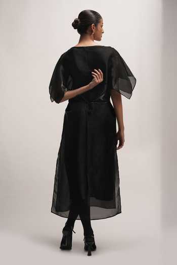 Zilaire Sheer Organza Midi Dress 