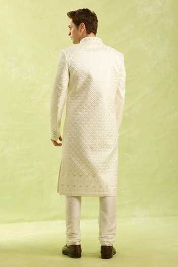 Arihant Rai Sinha Cream Hand Embroidered Sherwani Set 