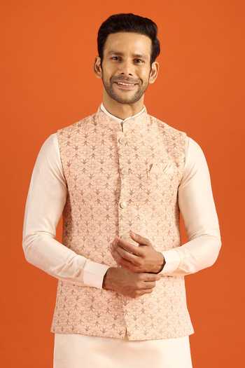 Arihant Rai Sinha Jacquard Woven Nehru Jacket 