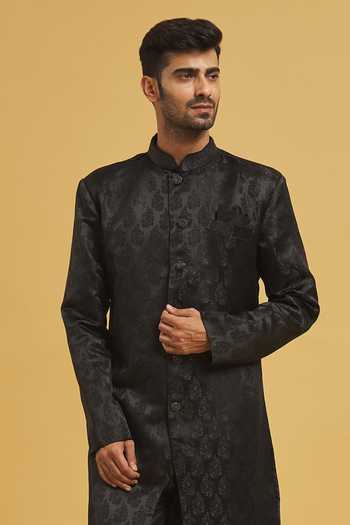 Arihant Rai Sinha Paisley Pattern Woven Sherwani With Churidar 
