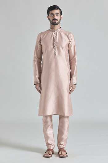 Buy Arihant Rai Sinha Beige Silk Embroidery Geometric Jaal Bundi Set Online at Aza Fashions Buy_Arihant Rai Sinha_Beige Silk Embroidery Geometric Jaal Bundi Set _Online_at_Aza_Fashions