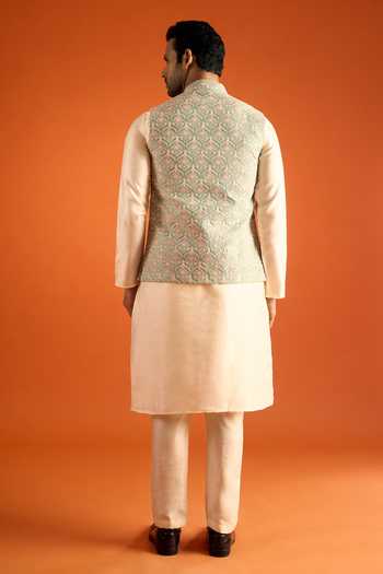 Arihant Rai Sinha Contrast Bundi & Kurta Set 