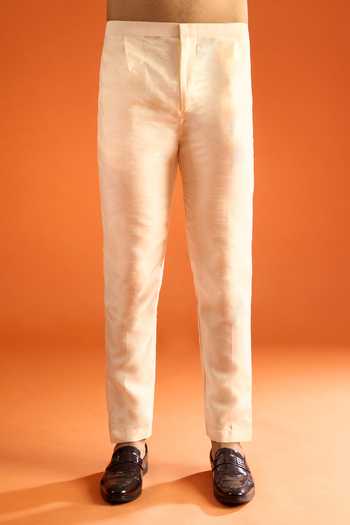 Buy_Arihant Rai Sinha_Cream Silk Embroidery Contrast Bundi And Kurta Set _Online_at_Aza_Fashions