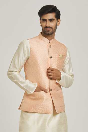 Arihant Rai Sinha Floral Bundi & Cream Kurta Set 