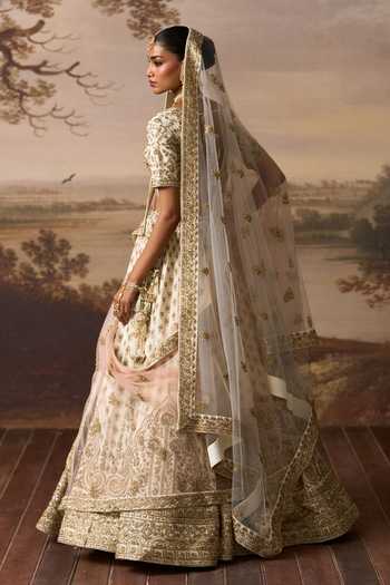 ANGAD SINGH Chandni Raw Silk Bridal Lehenga Blouse Set 