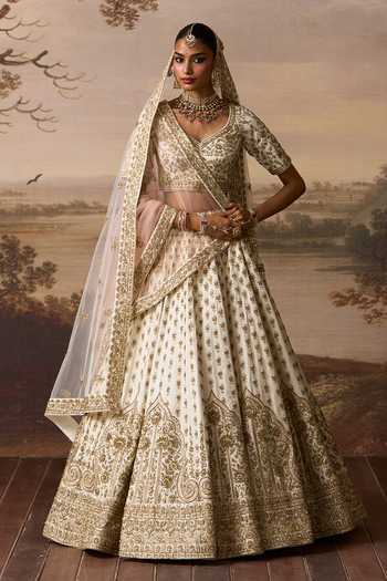 ANGAD SINGH Chandni Raw Silk Bridal Lehenga Blouse Set 