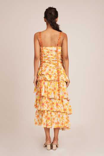 9899 Layered Floral Print Dress 