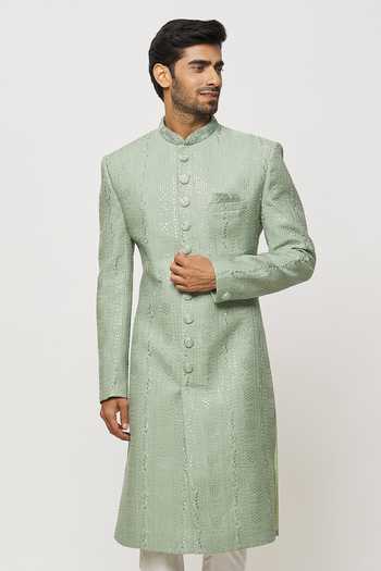 Arihant Rai Sinha Canna Bloom Embroidered Sherwani Set 