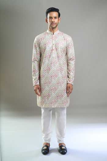 Buy Arihant Rai Sinha Green Cotton, Polyester, Viscose Embroidery, Geometric Thread And Kurta Set Online at Aza Fashions Buy_Arihant Rai Sinha_Green Cotton, Polyester, Viscose Embroidery, Geometric Thread And Kurta Set _Online_at_Aza_Fashions