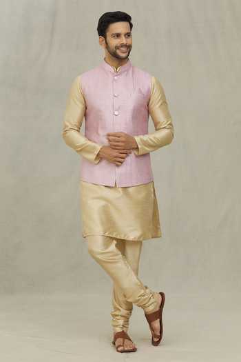 Buy Arihant Rai Sinha Pink Silk Sequins, Embroidery Scallop Bundi Buy_Arihant Rai Sinha_Pink Silk Sequins, Embroidery Scallop Bundi